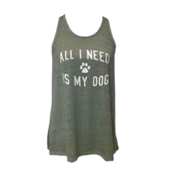 NWOT - ‘Modern Lux ‘ALL I NEED IS MY DOG’ Tank Top - Picture 1 of 7